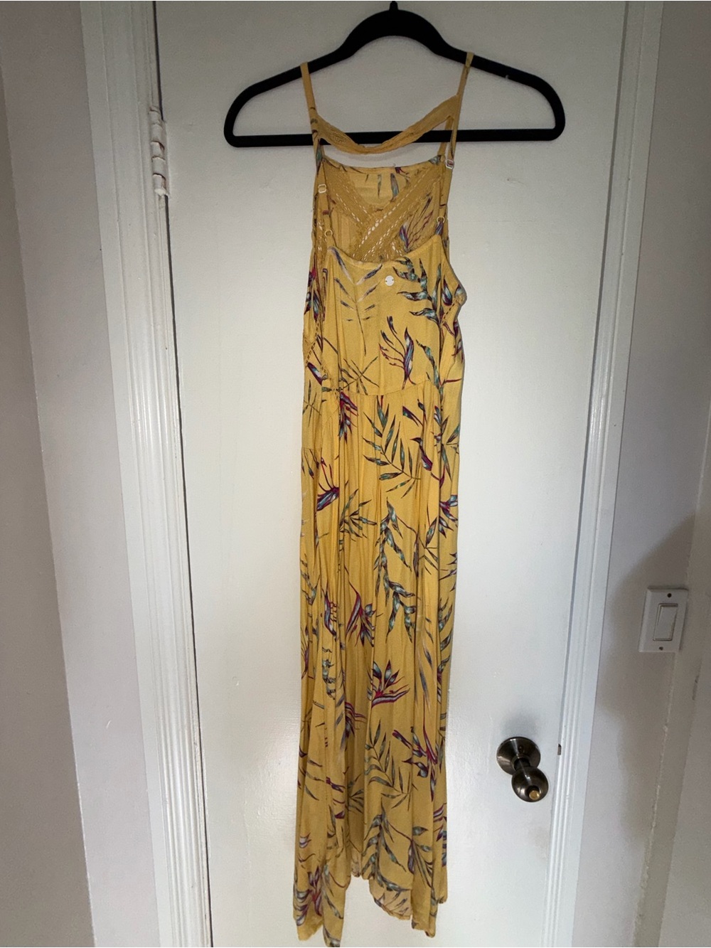 Roxy Yellow Floral Maxi Dress - Small - Picture 5 of 8